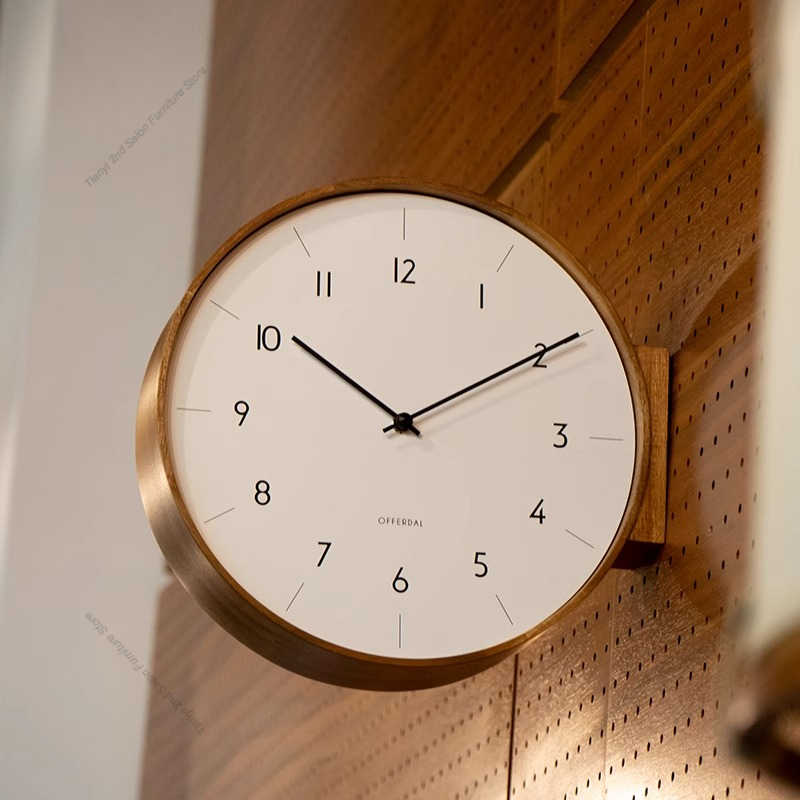 Luxury Lifestyle Living - Orologio da parete bifacciale in legno