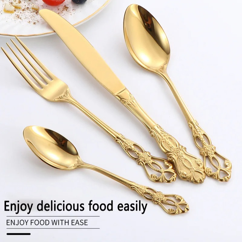 Set di posate in acciaio inox  - Gold Cutlery Flatware recensione e prezzo