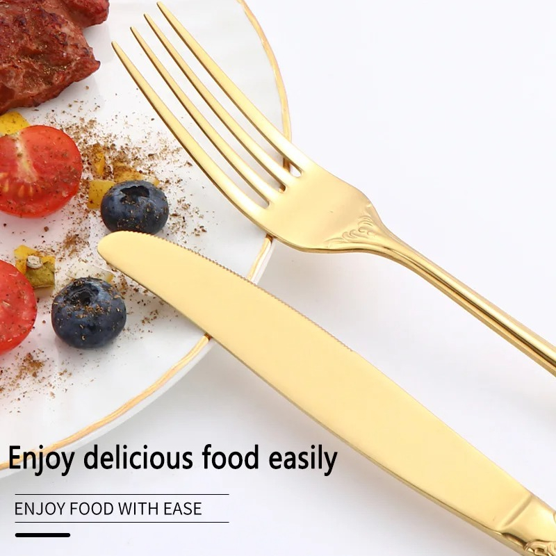 Set di posate in acciaio inox  - Gold Cutlery Flatware recensione e prezzo