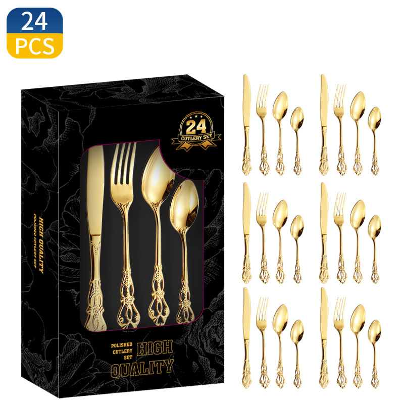 Set di posate in acciaio inox  - Gold Cutlery Flatware recensione e prezzo