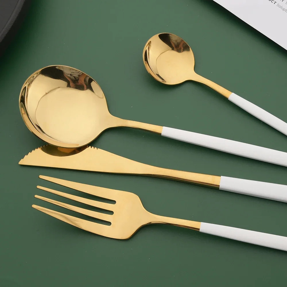 Set di posate da 16/24/32/48 p - Gold Cutlery Flatware recensione e prezzo