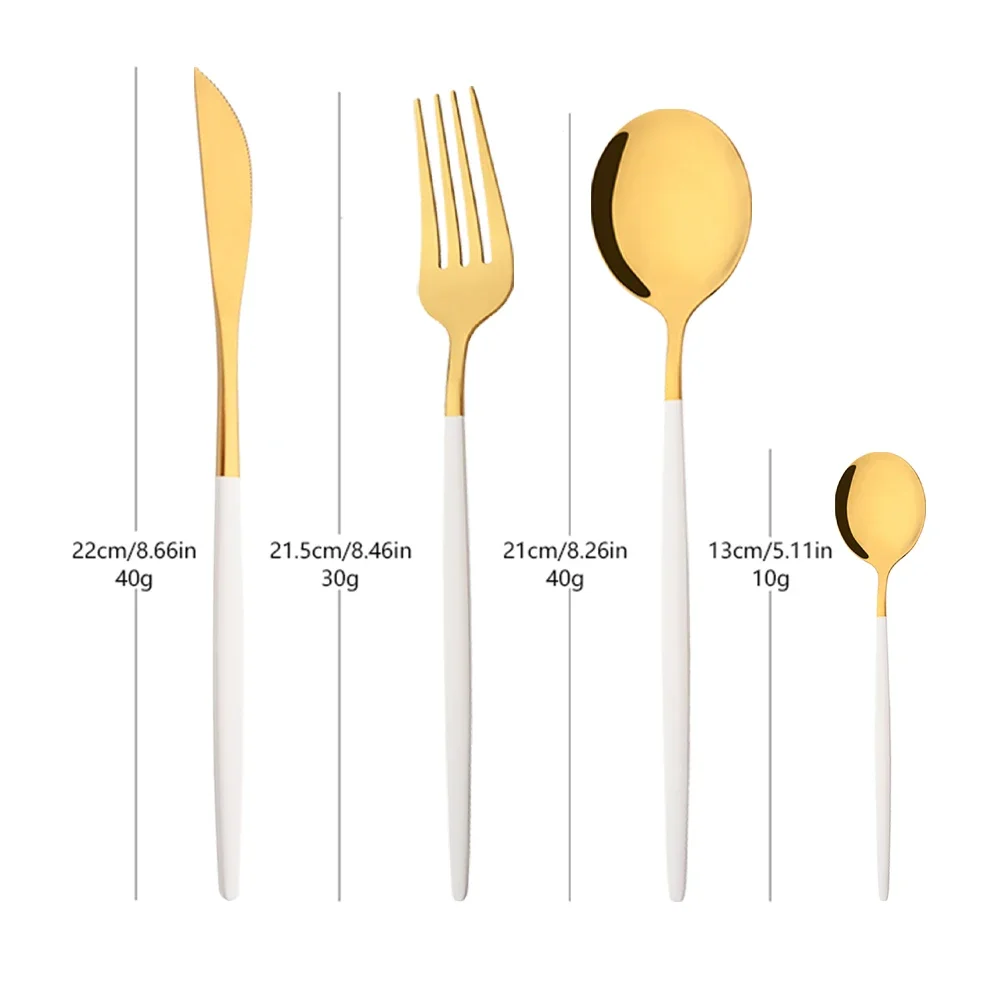 Set di posate da 16/24/32/48 p - Gold Cutlery Flatware recensione e prezzo
