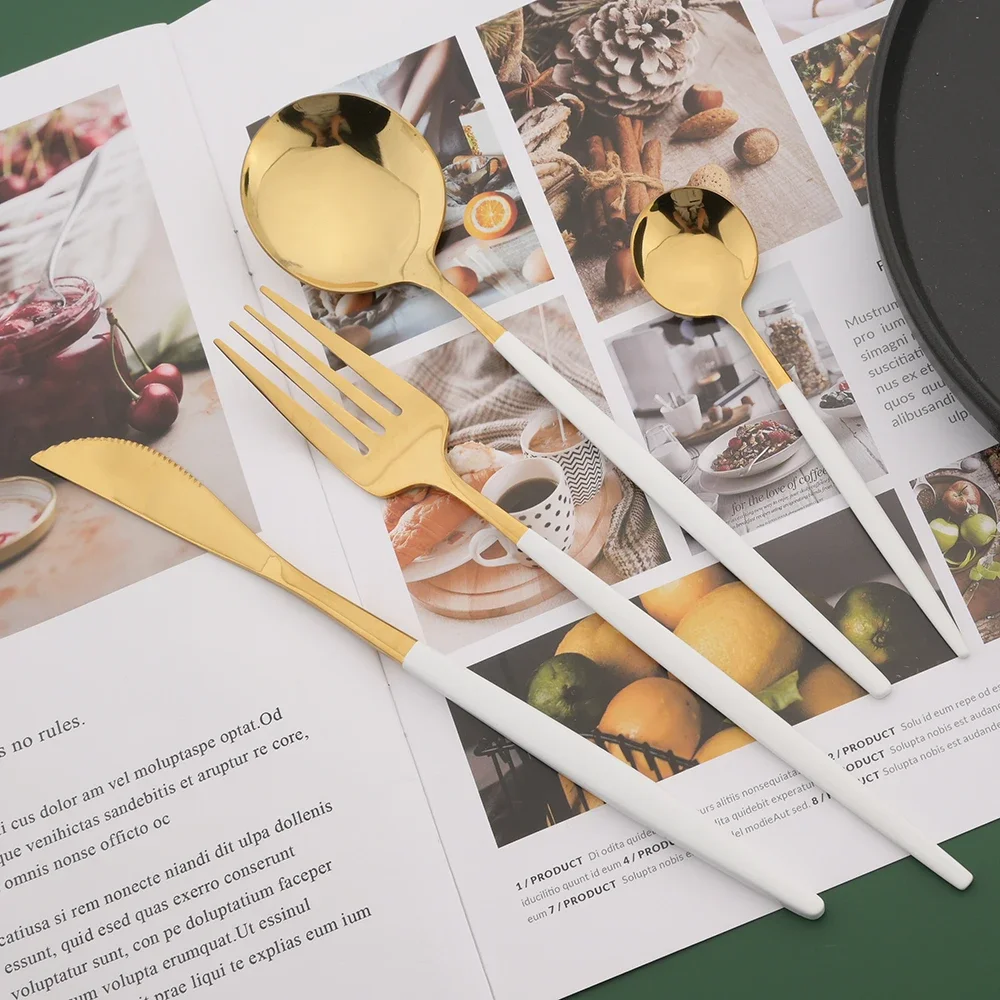 Set di posate da 16/24/32/48 p - Gold Cutlery Flatware recensione e prezzo